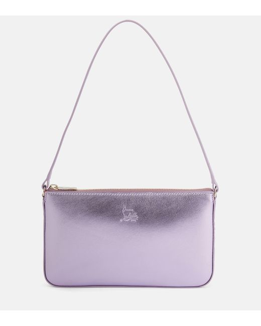 Christian Louboutin Purple Loubila Metallic Leather Shoulder Bag