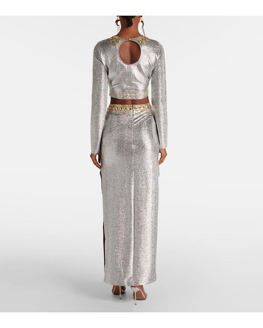 Rabanne Gray Embellished Maxi Skirt
