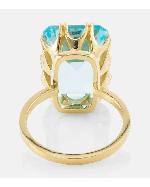 Ileana Makri Blue 18kt Gold Ring With Topaz And Diamonds