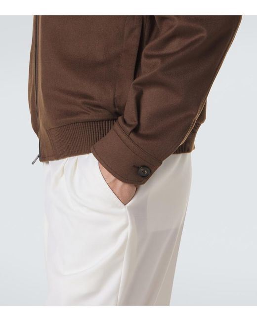 Brioni Brown Cashmere And Wool Blouson Jacket for men