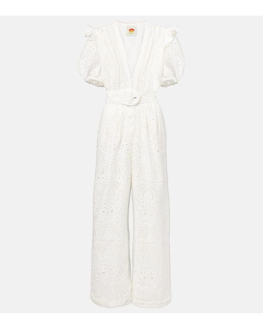 Combi-Pantalon En Coton A Broderies Anglaises Farm Rio en coloris White