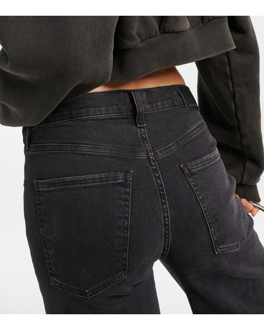 Citizens of Humanity Black Loli Mid-Rise Wide-Leg Jeans