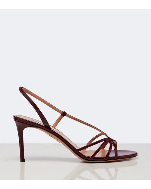 Aquazzura Pink Talk To Me Patent Leather Slingback Sandals