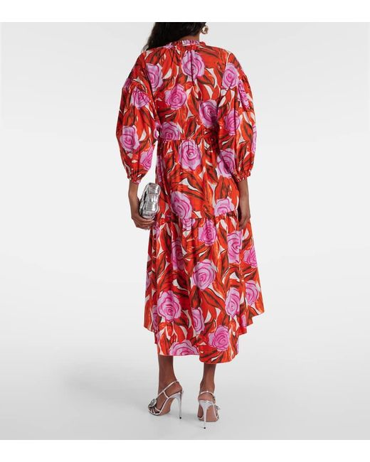Vestido midi Artie de mezcla de algodon Diane von Furstenberg de color Red