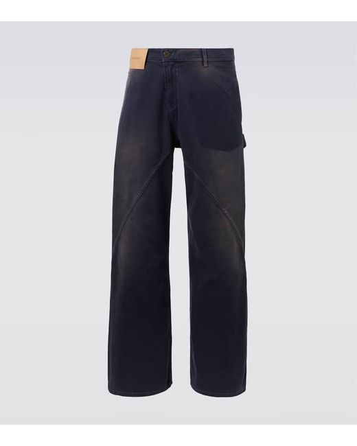 Jeans A Gamba Larga Aged Twisted di J.W. Anderson in Blue da Uomo