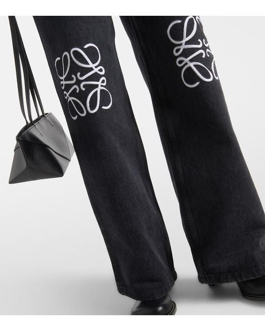 Loewe Black Anagram Baggy Jeans