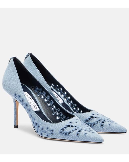 Jimmy Choo Blue Pumps Love 85 Aus Denim