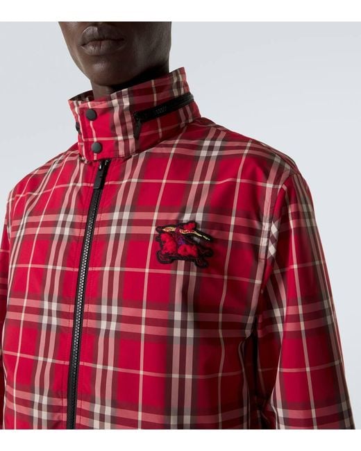 Burberry Red Check Wool-Blend Jacket for men