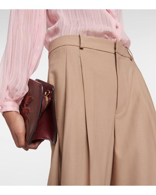 Polo Ralph Lauren Natural Weite High-Rise-Hose aus einem Wollgemisch