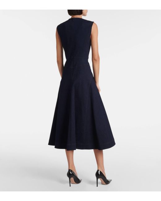 Veronica Beard Blue Karrigan Denim Midi Dress