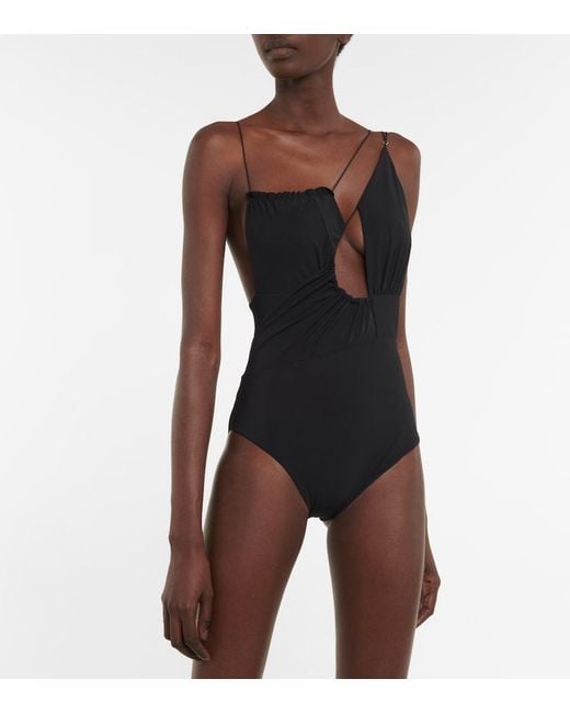 Nensi Dojaka Blue Cutout Swimsuit