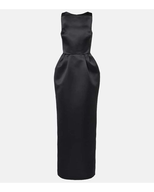 Safiyaa Black Bestickte Robe Trecchi Aus Duchesse-Satin