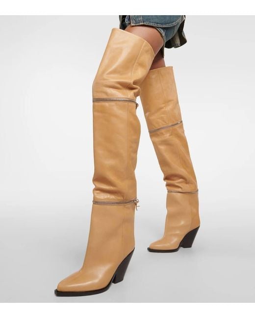 Isabel Marant Brown Overknee-Stiefel Lelodie Aus Leder