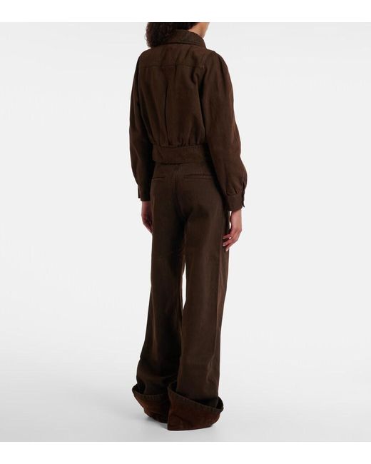 Dries Van Noten Brown Cropped-Jeansjacke