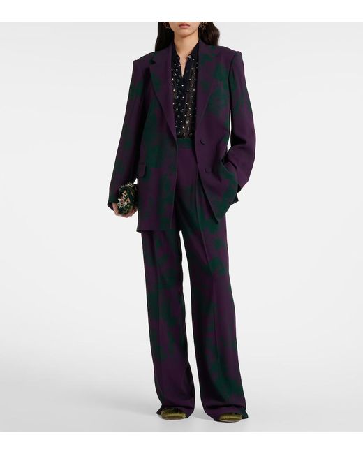 Dries Van Noten Blue Printed Blazer