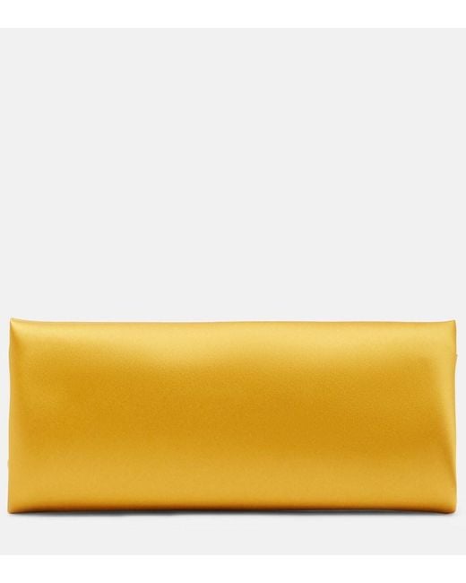 Saint Laurent Yellow Clutch Supple Aus Satin