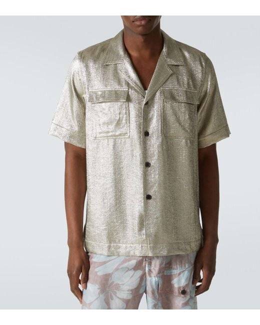 Dries Van Noten Gray Pleated Shirt for men