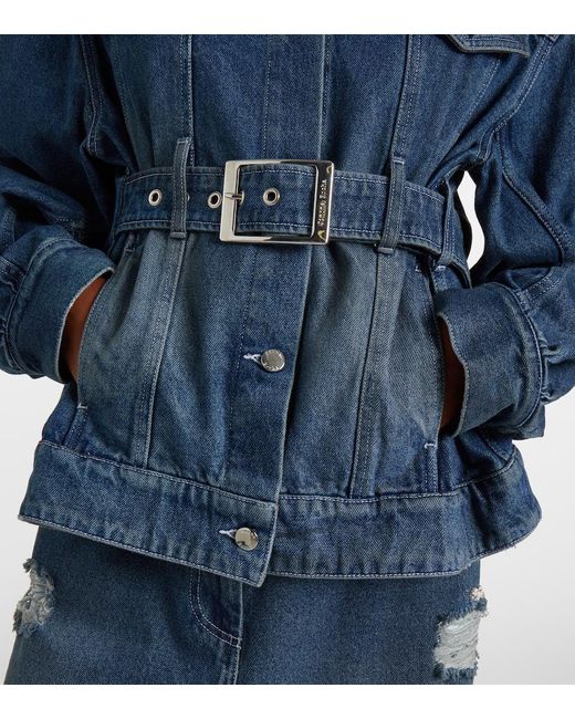 Simone Rocha Blue Turbo Embellished Denim Jacket