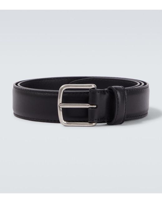 The Row Black Classic Leather Belt for men