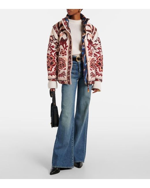 Farm Rio Red Reversible Printed Puffer Jacket