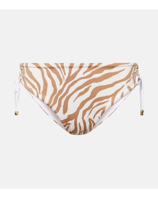 Max Mara White Sibilla Zebra-print Bikini Bottoms