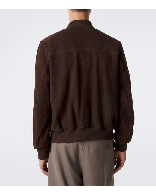 Arma Brown Didier Suede Bomber Jacket for men