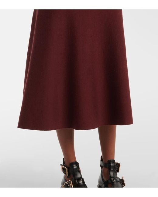 Gabriela Hearst Purple Freddie Wool, Cashmere, And Silk Midi Skirt