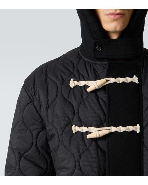 Comme des Garçons Black Quilted Wool Duffel Coat for men