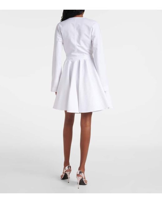 Alaïa White Minikleid Aus Baumwolle