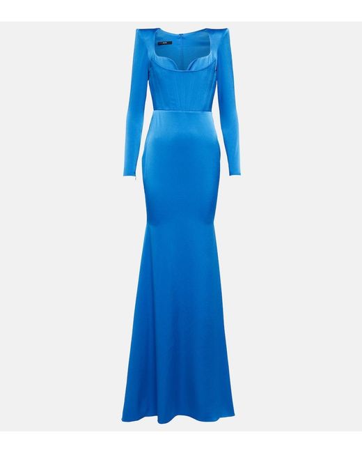 Alex Perry Blue Crepe Gown