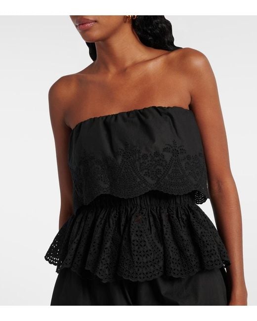 Posse Black Beryl Peplum Cotton Top