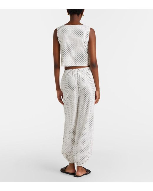 Posse White Evie Polka-Dot Balloon Pants