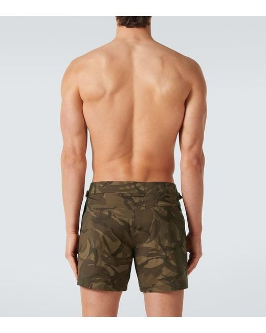 Tom Ford Brown Camouflage Swim Trunks for men