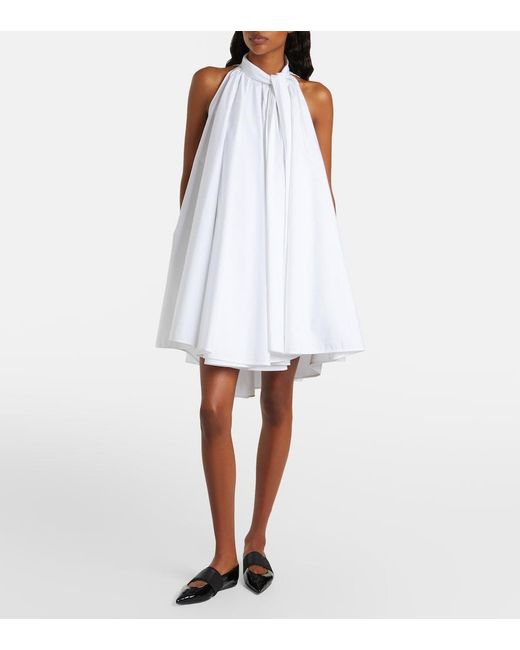 Givenchy White Pleated Cotton Poplin Minidress