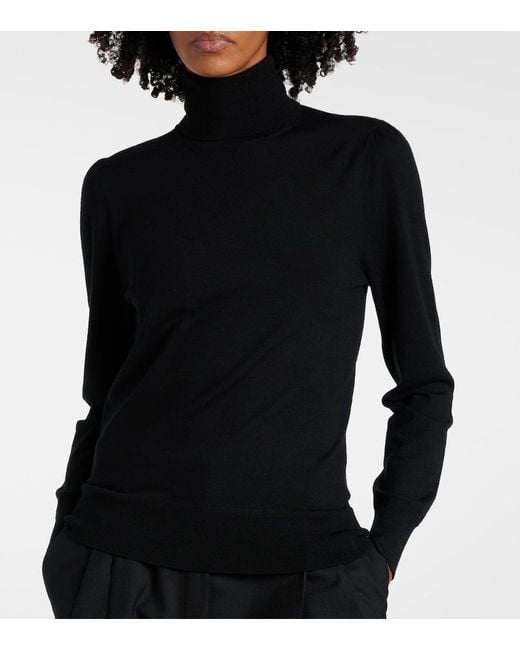 Dries Van Noten Black Wool Turtleneck Sweater