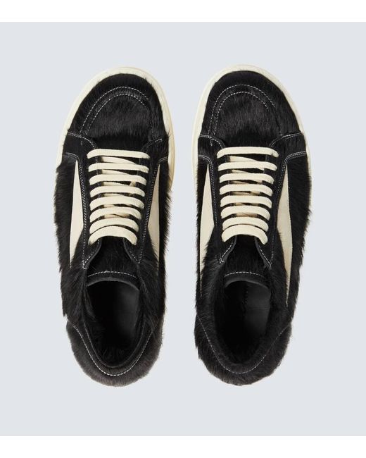 Zapatillas vintage de pelo de becerro Rick Owens de hombre de color Black