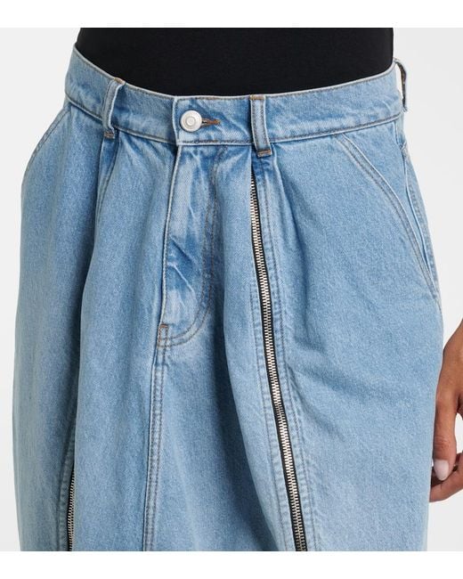 Coperni Blue Front-Slit Balloon Jeans