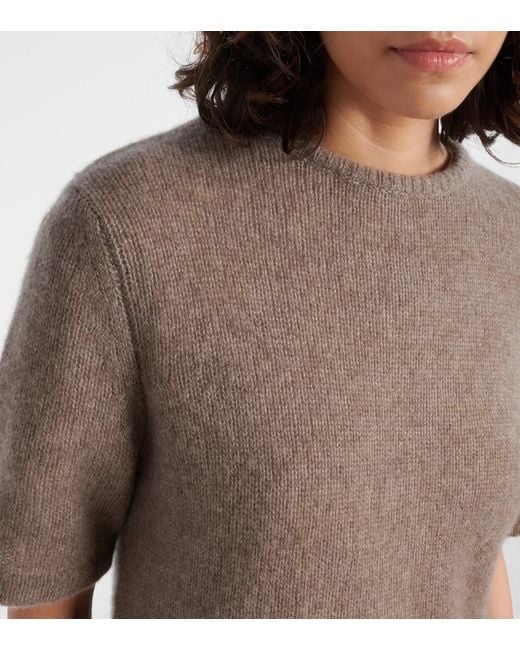 Lisa Yang Brown Cecelia Cashmere And Silk T-Shirt