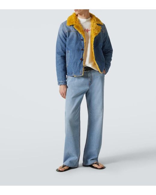 Chaqueta En Denim Con Borrego Sintetico ERL de hombre de color Blue
