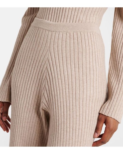 Jardin Des Orangers Natural Ribbed-Knit Cotton And Cashmere Sweatpants