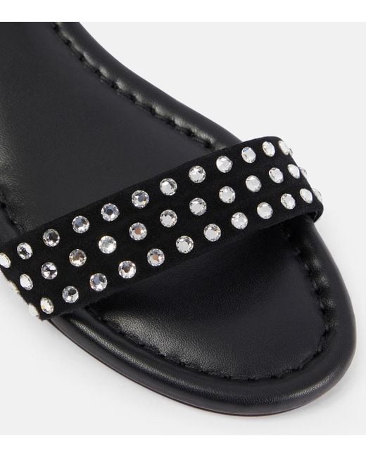 Christian Louboutin Black Sweet Jane Strass Boum Suede Sandals