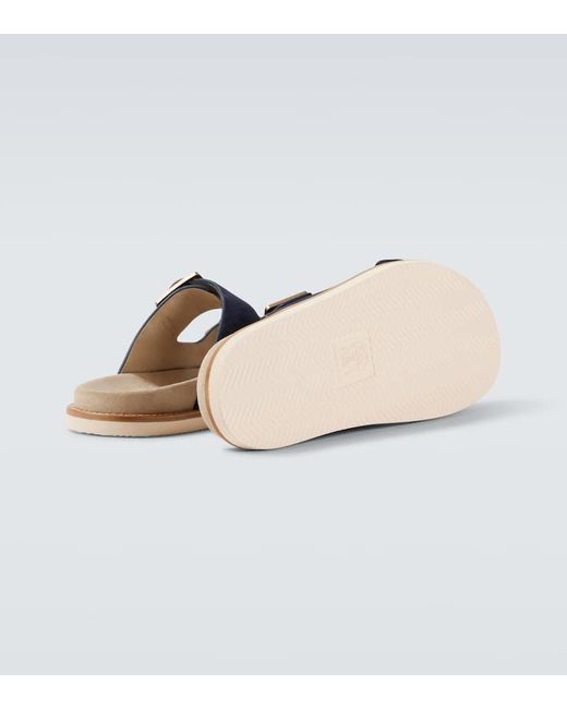 Brunello Cucinelli Blue Suede Sandals for men