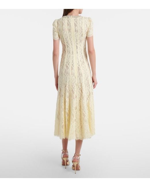 Self-Portrait Metallic Verziertes Midikleid Aus Spitze