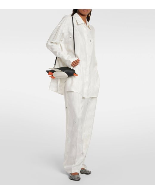 X Suna Fujita – Chemise en soie et coton Loewe en coloris White