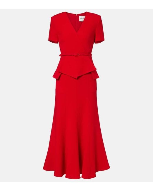 Roland Mouret Red Midikleid Aus Wolle