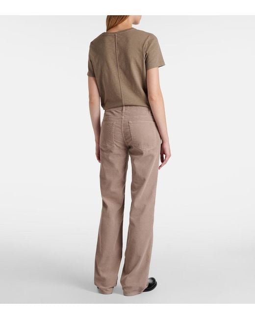 The Row Natural Carlyl Cotton Corduroy Straight Pants