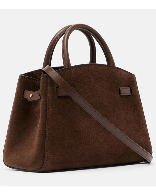 DeMellier London Brown Hudson Small Suede Top-Handle Bag