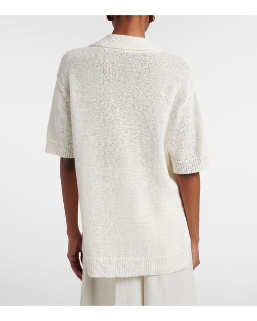 Joseph White Rian Oversized Cotton-Blend Polo Shirt