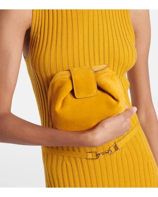 Gabriela Hearst Yellow Clutch Soft Demi Small Aus Leder