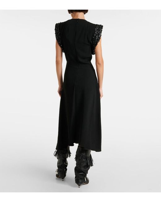 Isabel Marant Black Leronia Sequined Midi Dress